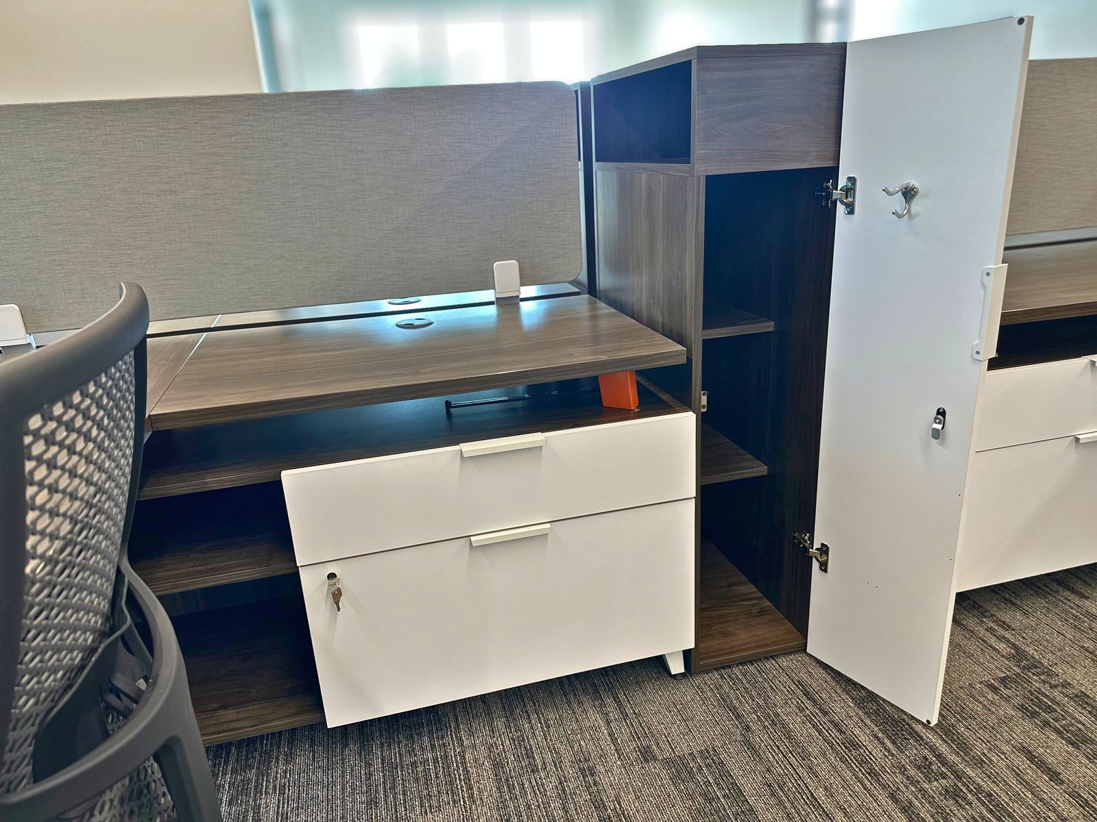 Lockable storage for desk members at SpringPad in Lincoln, Nebraska